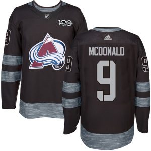 Herren Colorado Avalanche Eishockey Trikot Lanny McDonald #9 Authentic Schwarz 1917-2017 100th Anniversary